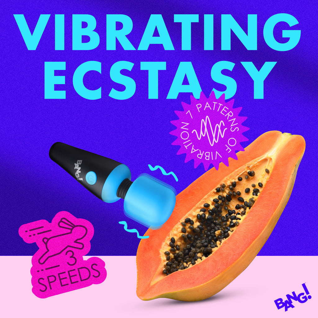 Bang! 10X Ultra Powerful Silicone Mini Wand - Black Blue