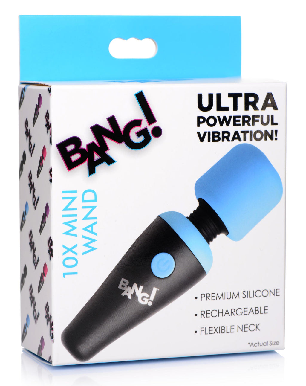 Bang! 10X Ultra Powerful Silicone Mini Wand - Black Blue