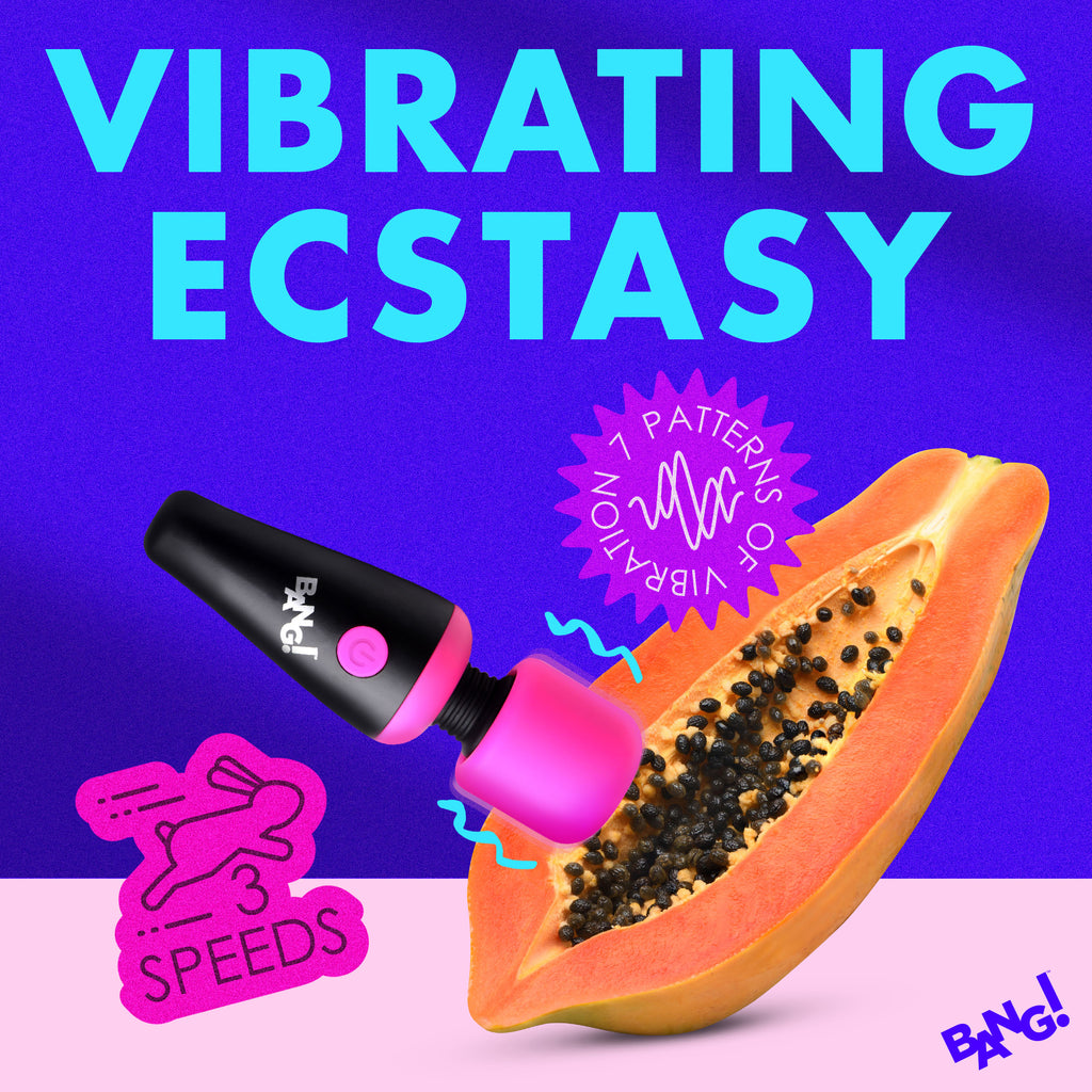 Bang! 10X Ultra Powerful Silicone Mini Wand - Black Pink