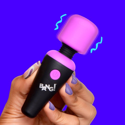 Bang! 10X Ultra Powerful Silicone Mini Wand - Black Purple