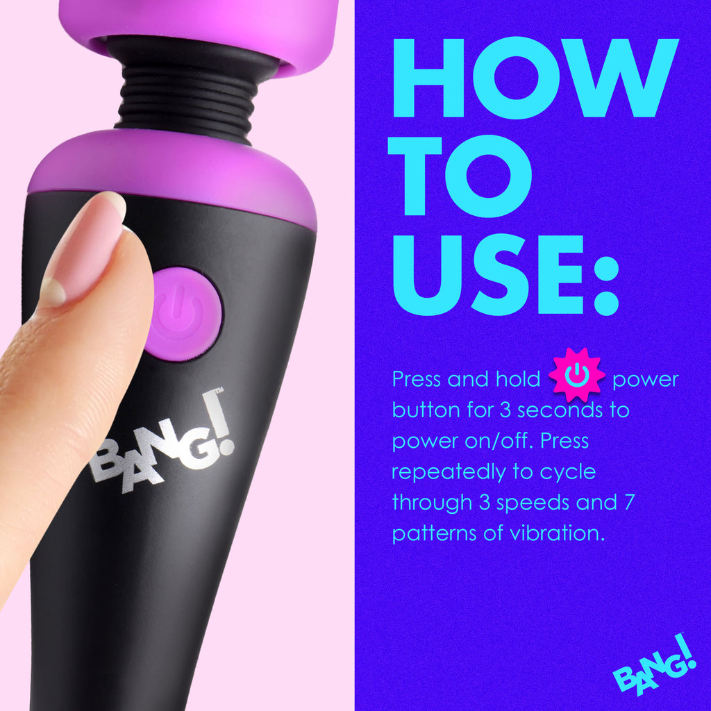 Bang! 10X Ultra Powerful Silicone Mini Wand - Black Purple