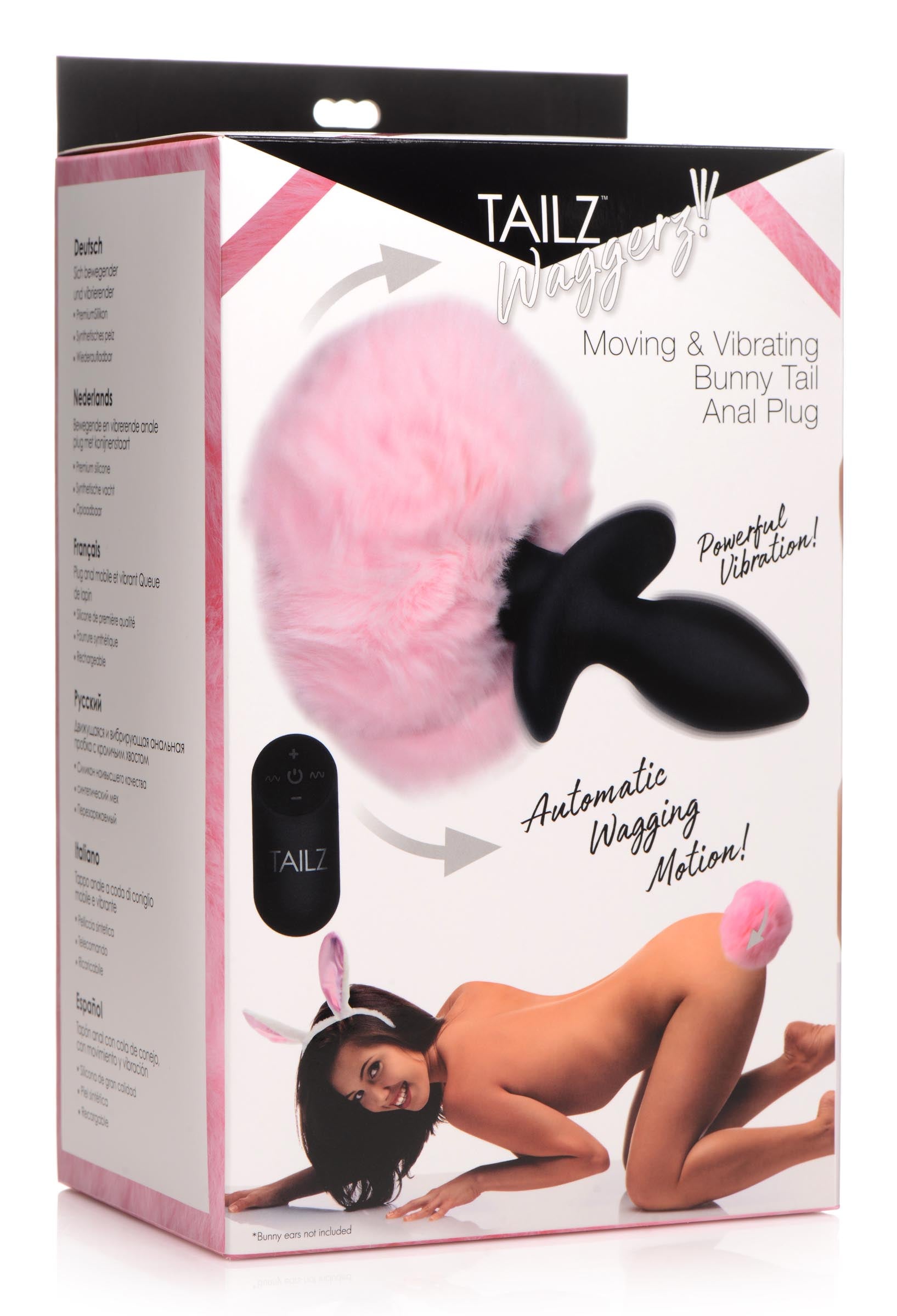 Tailz Remote Control Wagging Bunny Tail Anal Plug Pink