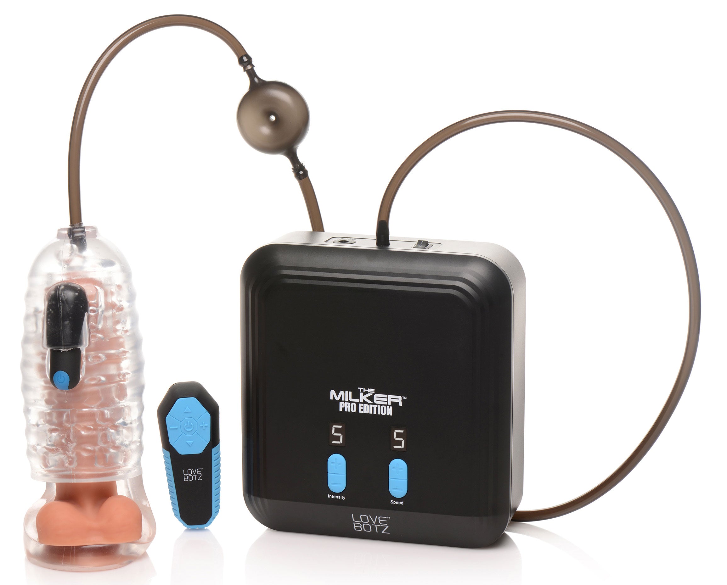 LoveBotz The Milker Pro Edition with Automatic Stroking, Suction and Vibration Black