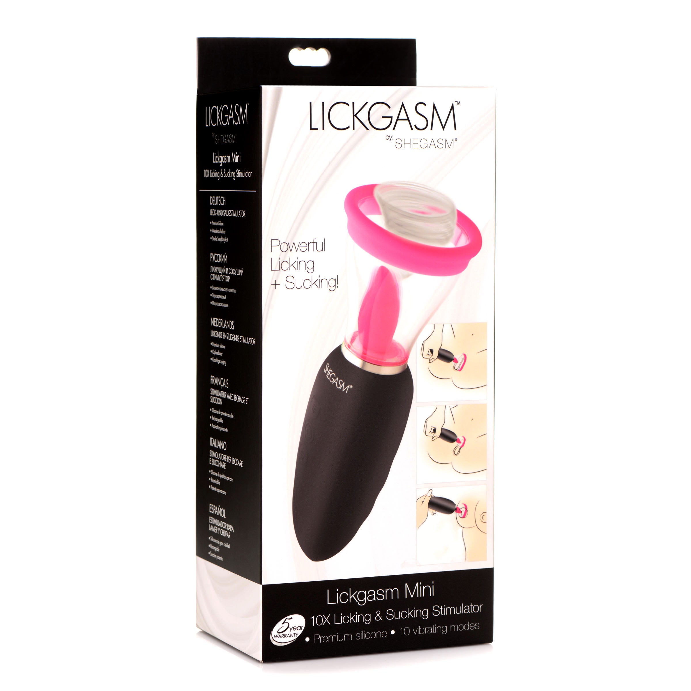 Lickgasm Lickgasm Mini 10X Silicone Licking and Sucking Stimulator Black
