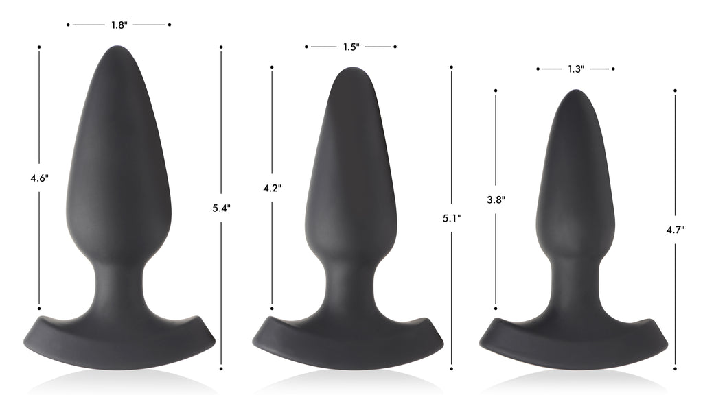 Booty Sparks 28X Laser Heart Silicone Anal Plug with Remote – Medium Black