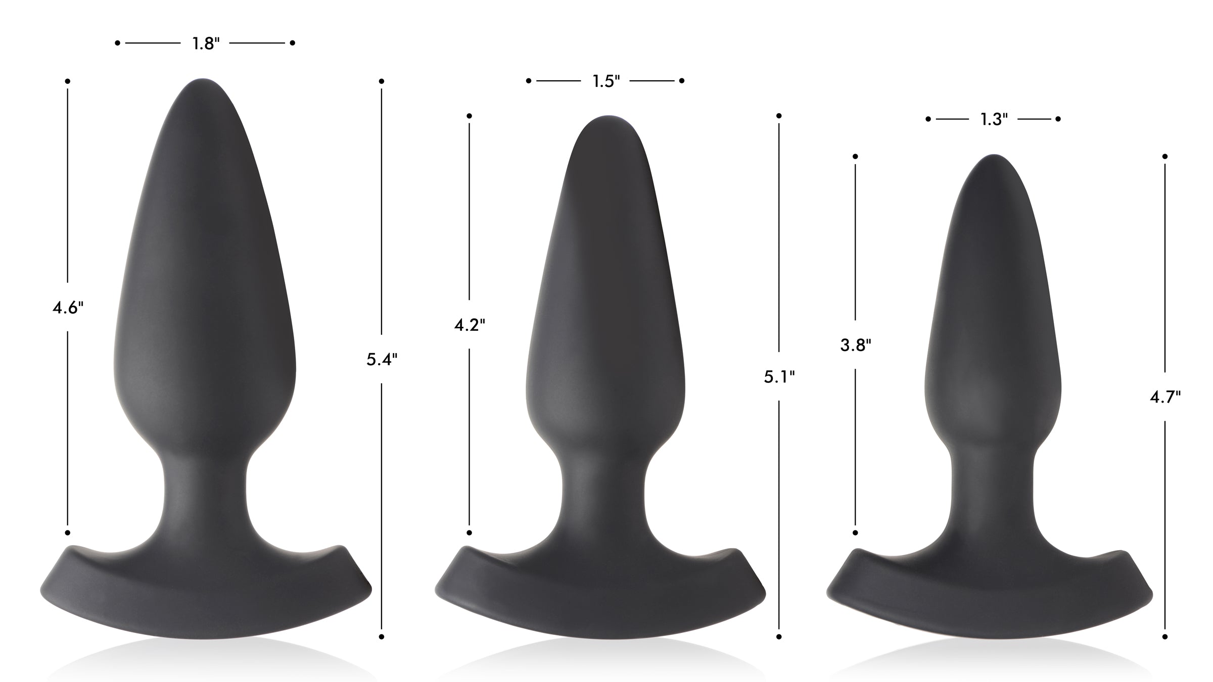 Booty Sparks 28X Laser Heart Silicone Anal Plug with Remote – Medium Black