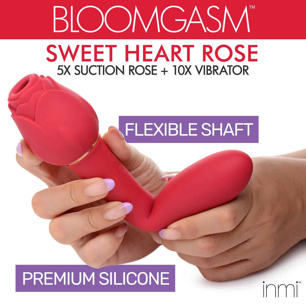 Bloomgasm Bloomgasm Sweet Heart Rose Clit Suction Vibrator Red