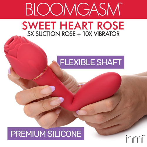 Bloomgasm Bloomgasm Sweet Heart Rose Clit Suction Vibrator Red