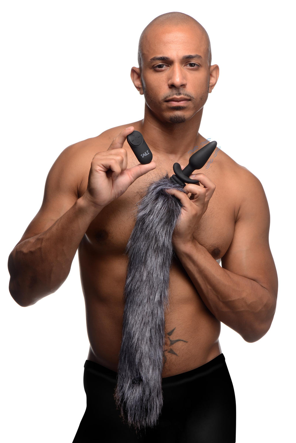 Tailz Vibrating Silicone Anal Plug with 3 Interchangeable Tails Multi