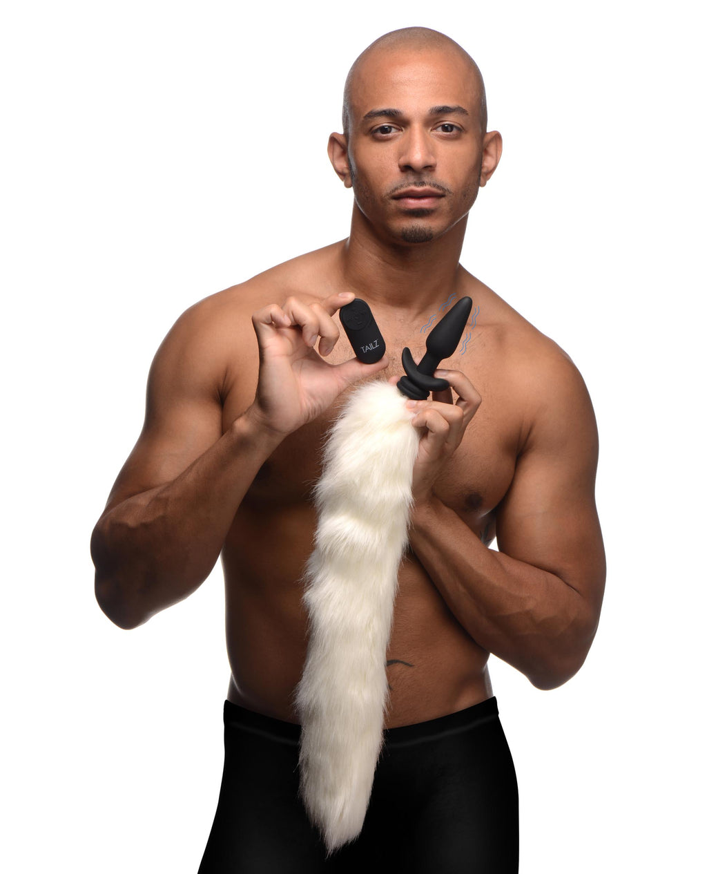 Tailz Vibrating Silicone Anal Plug with 3 Interchangeable Tails Multi