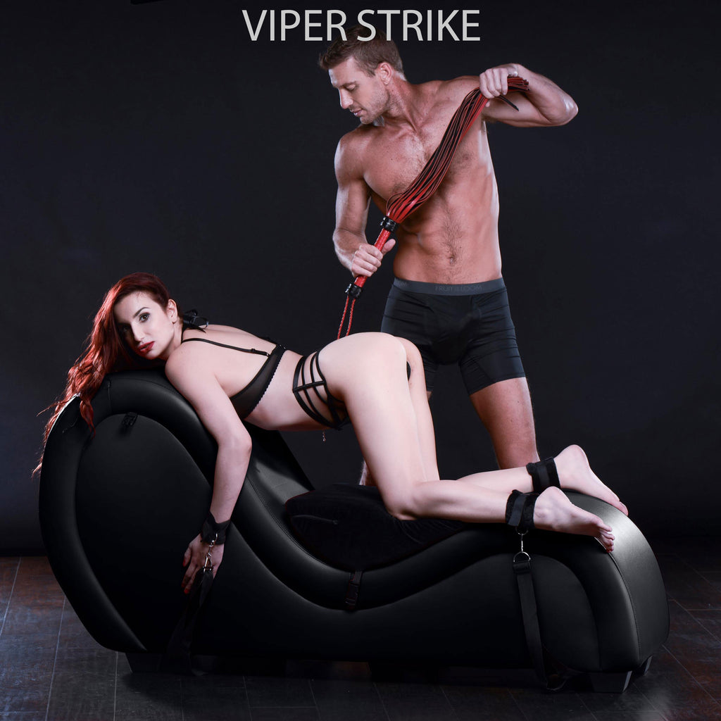 Master Series Kinky Couch Sex Chaise Lounge with Love Pillows - Black Black