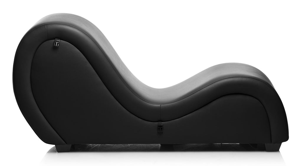 Master Series Kinky Couch Sex Chaise Lounge with Love Pillows - Black Black