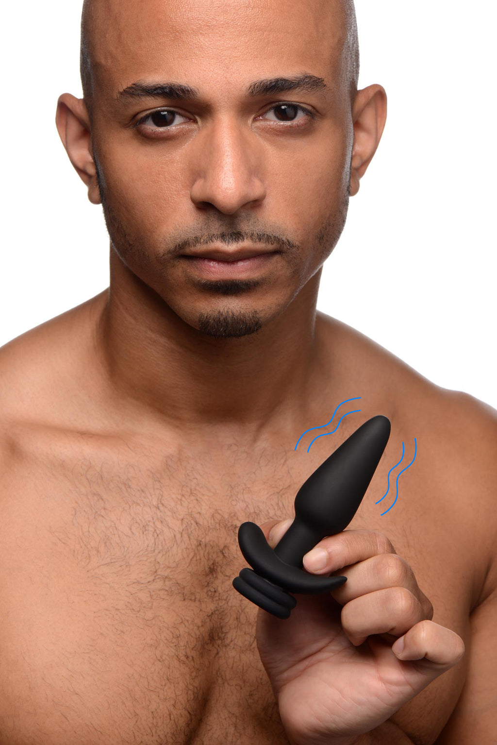 Tailz Interchangeable 10X Vibrating Silicone Anal Plug with Remote - Small Black