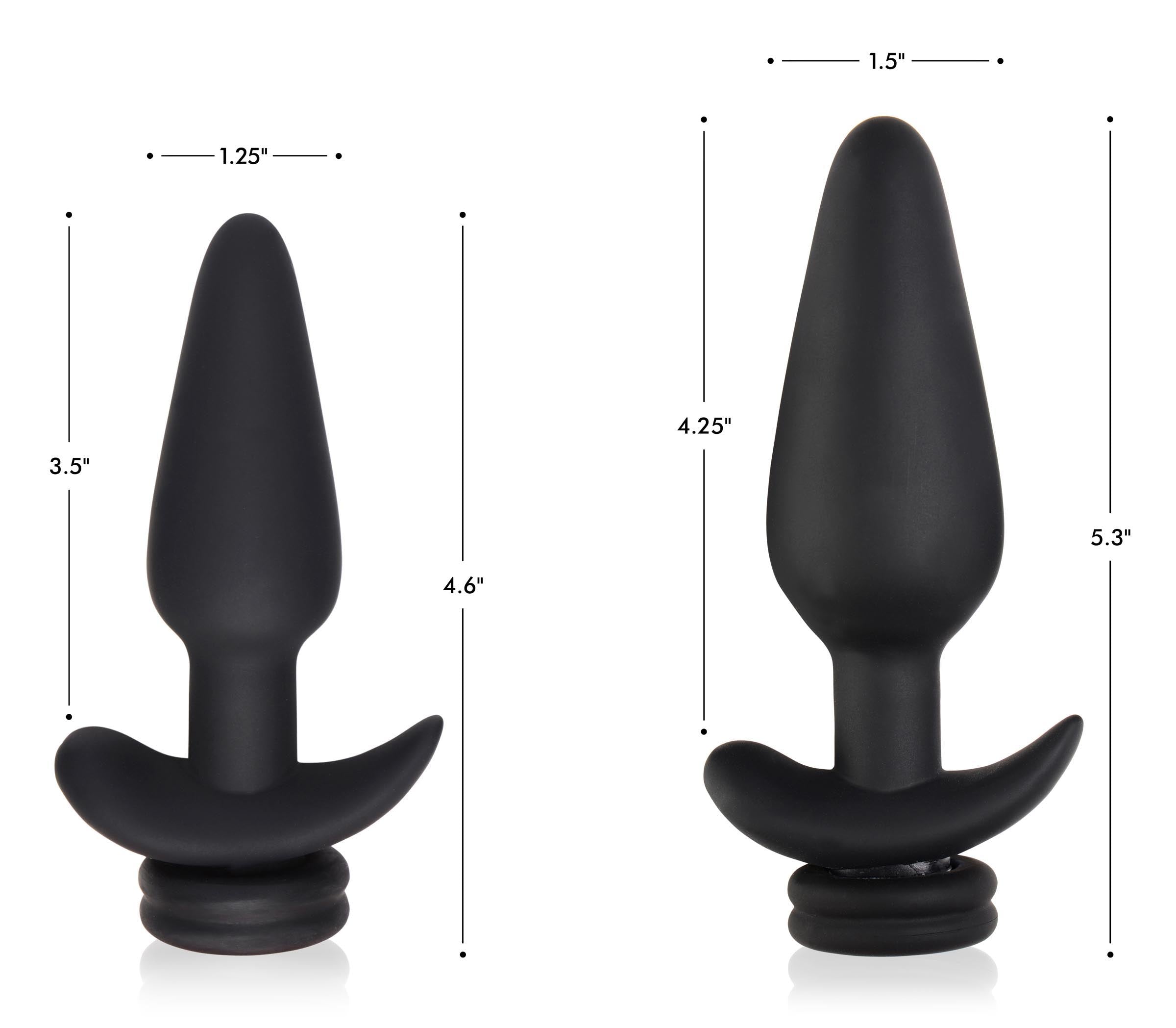 Tailz Interchangeable 10X Vibrating Silicone Anal Plug with Remote - Small Black