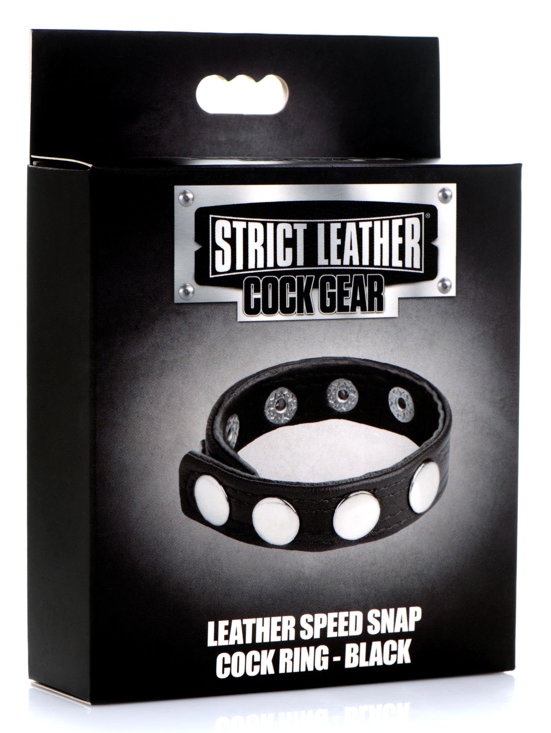 Strict Leather Leather Speed Snap Cock Ring - Black Black
