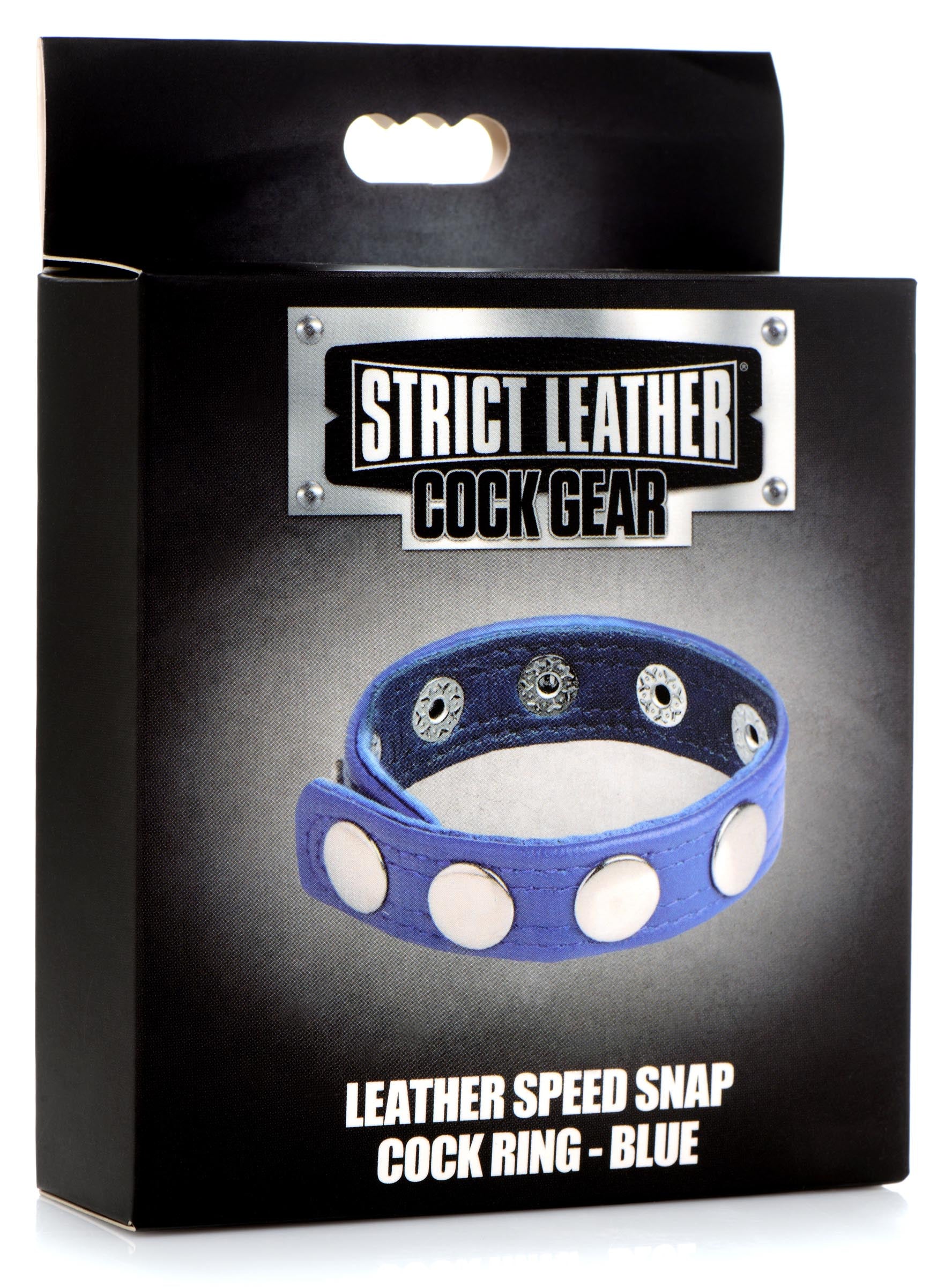 Strict Leather Leather Speed Snap Cock Ring - Black Blue