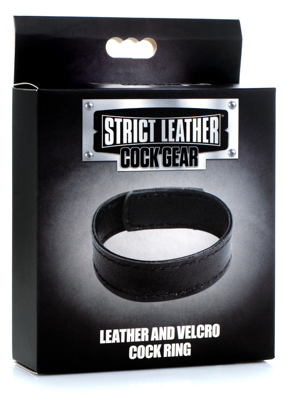 Strict Leather Leather and Velcro Cock Ring Black