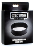 Strict Leather Leather and Velcro Cock Ring Black