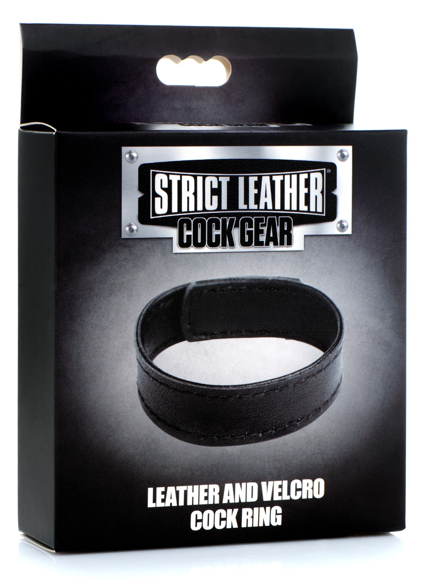 Strict Leather Leather and Velcro Cock Ring Black