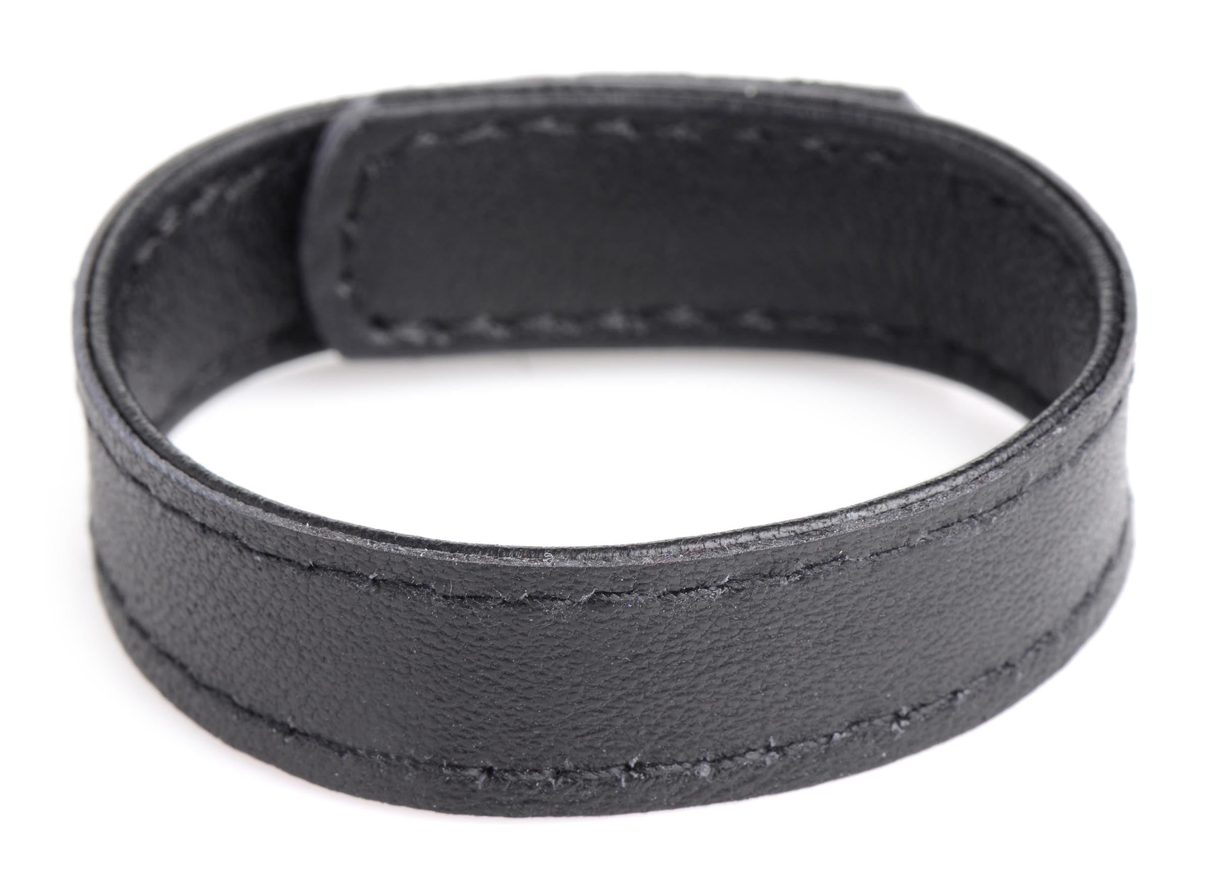 Strict Leather Leather and Velcro Cock Ring Black