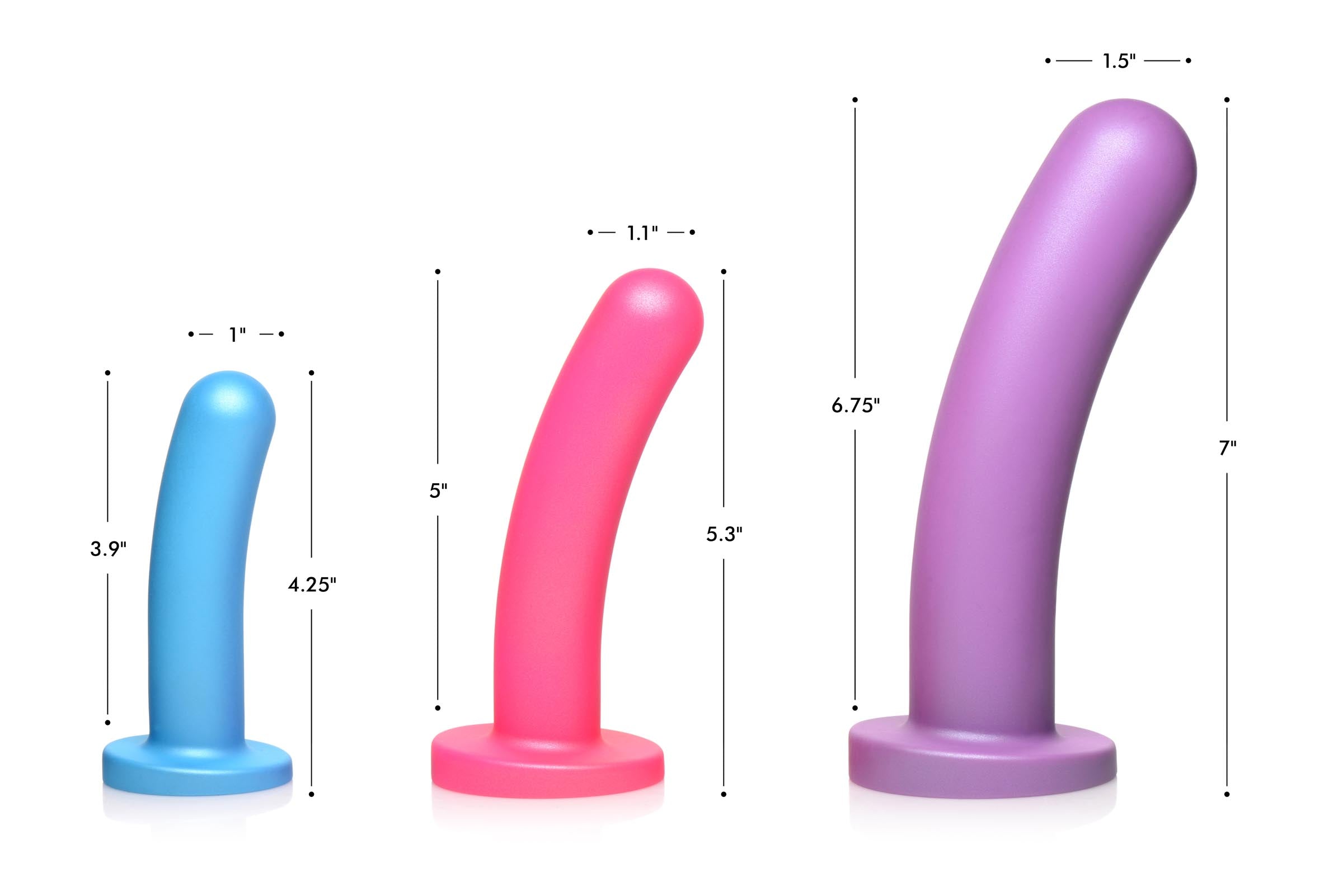 Strap U Triple Peg 28X Vibrating Silicone Dildo Set with Remote Control Multi