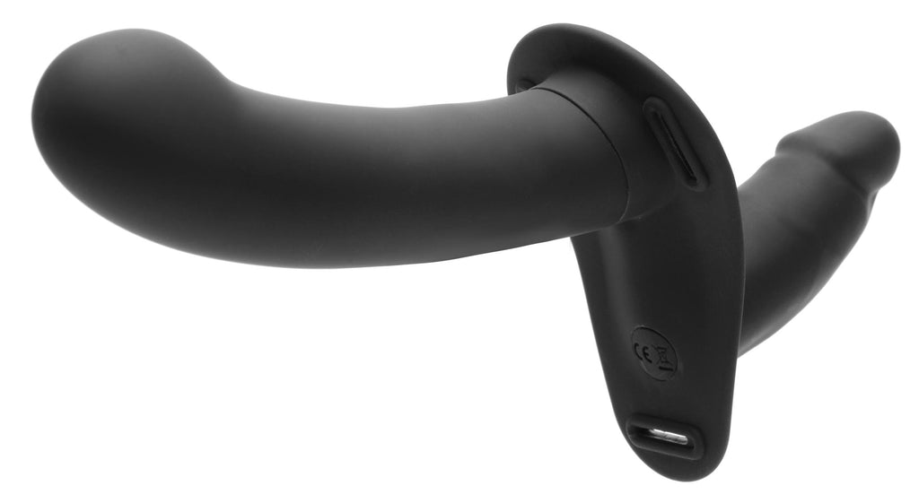 Strap U 28X Double Diva 1.5 Inch Double Dildo with Harness and Remote Control - Pink Black