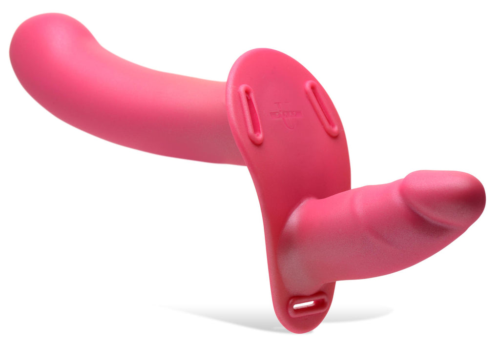Strap U 28X Double Diva 1.5 Inch Double Dildo with Harness and Remote Control - Pink Pink