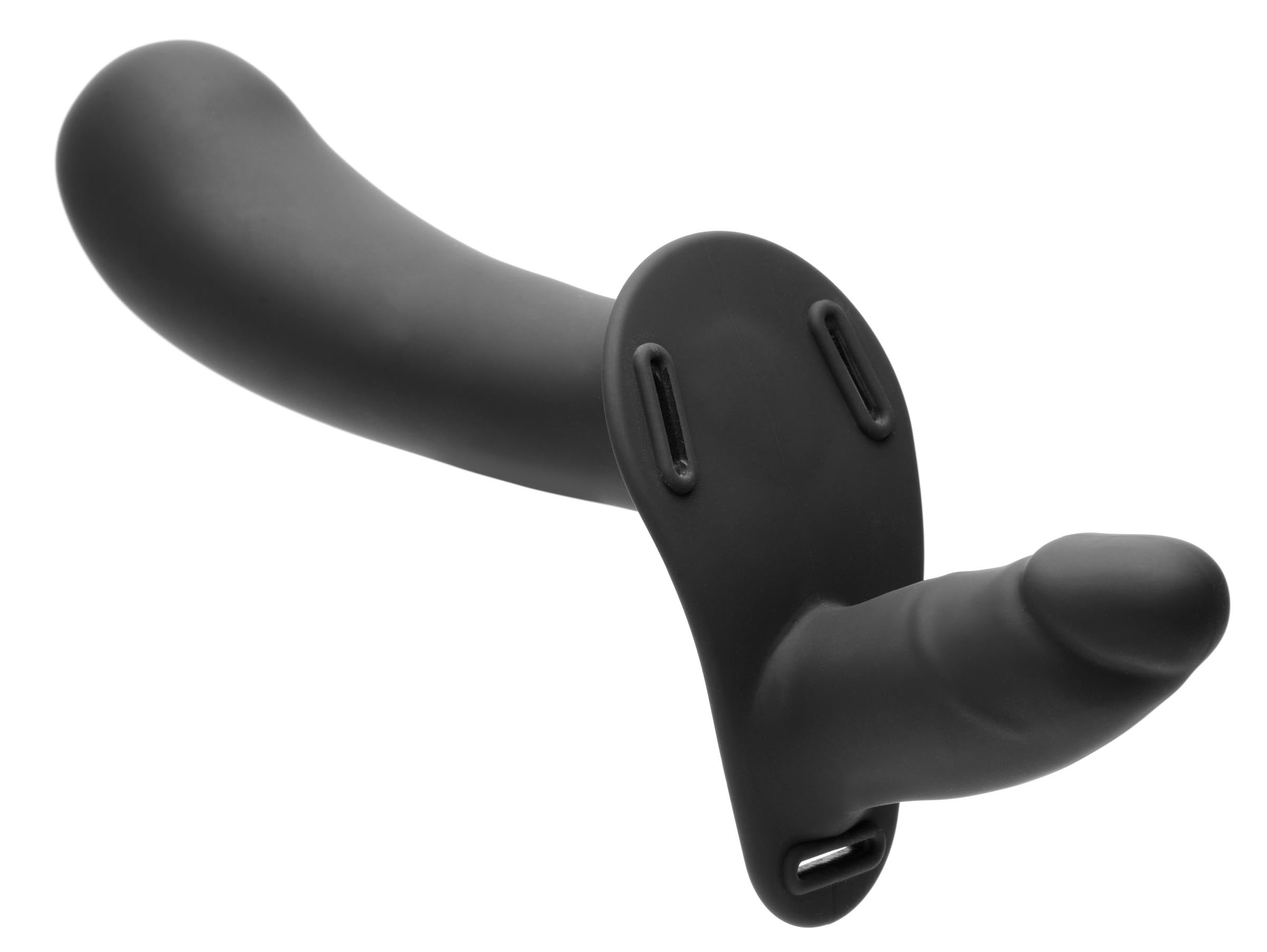 Strap U 28X Double Diva 2 Inch Double Dildo with Harness and Remote Control - Black Black