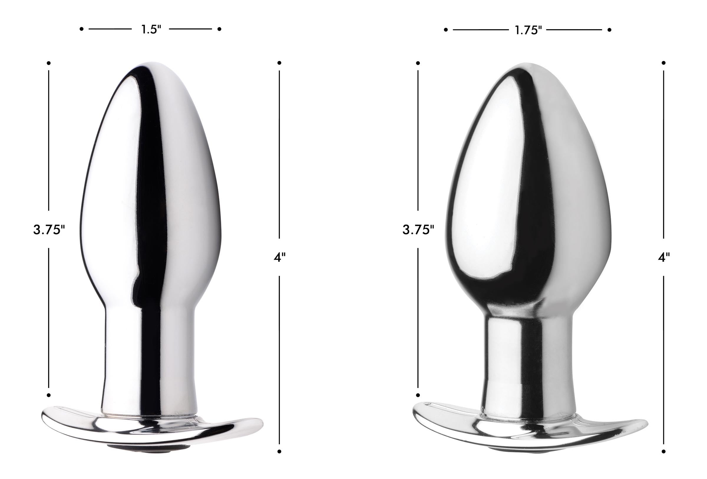 Master Series Chrome Blast 7X Rechargeable Butt Plug with Remote Control - Small Grey