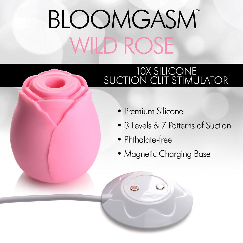 Blooomgasm Bloomgasm Wild Rose 10X Suction Clit Stimulator - Pink Pink