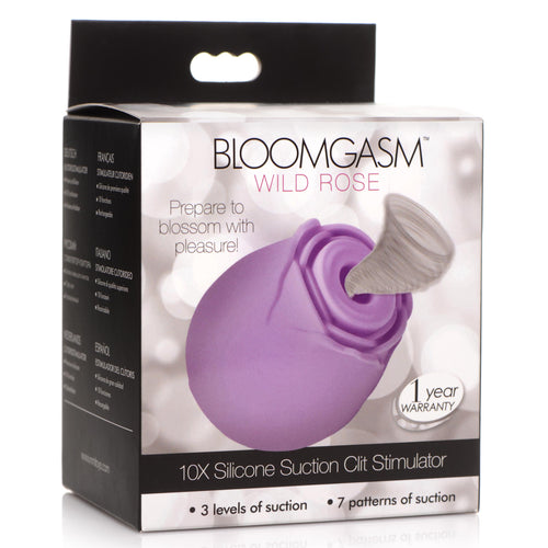 Bloomgasm Bloomgasm Wild Rose 10X Suction Clit Stimulator - Purple Purple