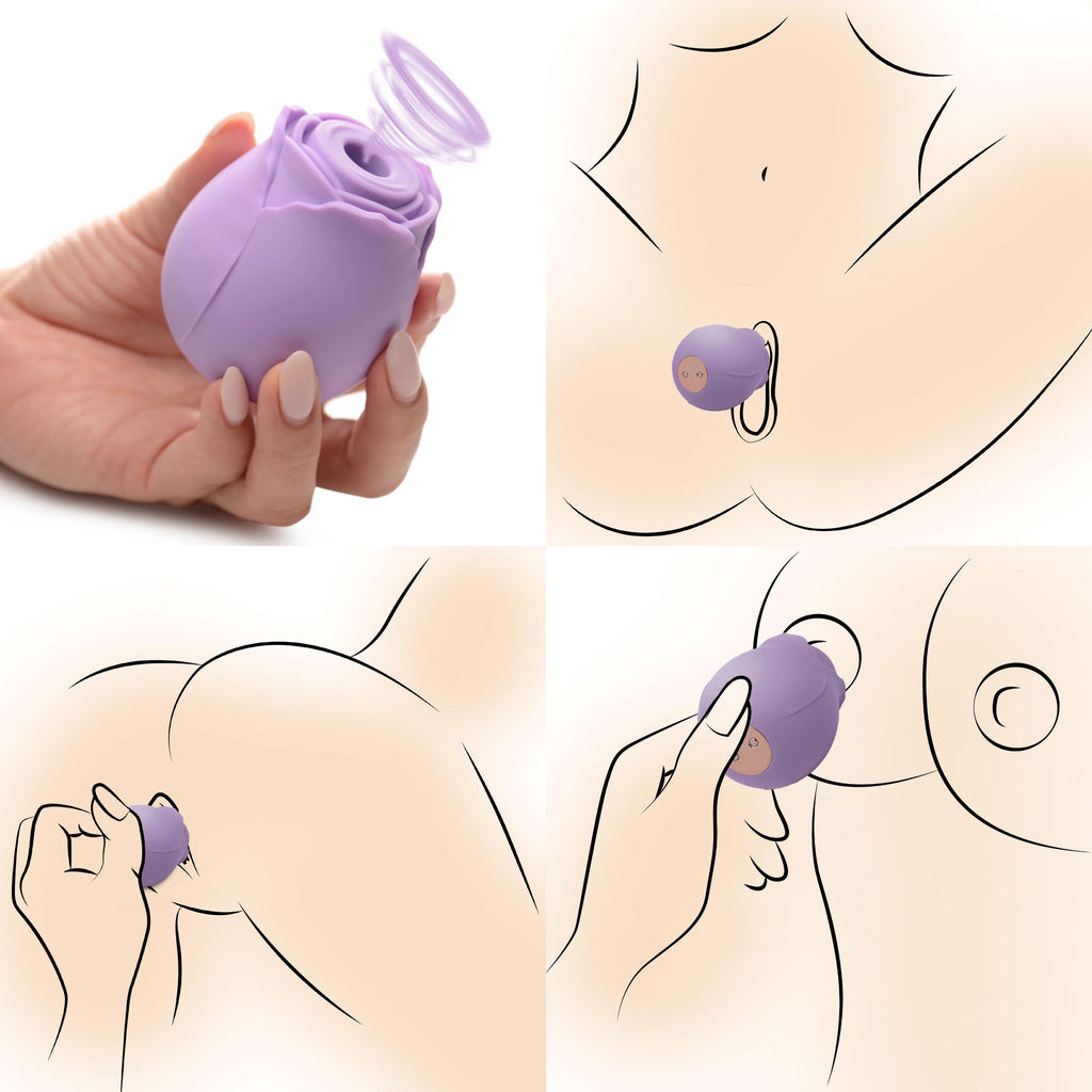 Bloomgasm Bloomgasm Wild Rose 10X Suction Clit Stimulator - Purple Purple