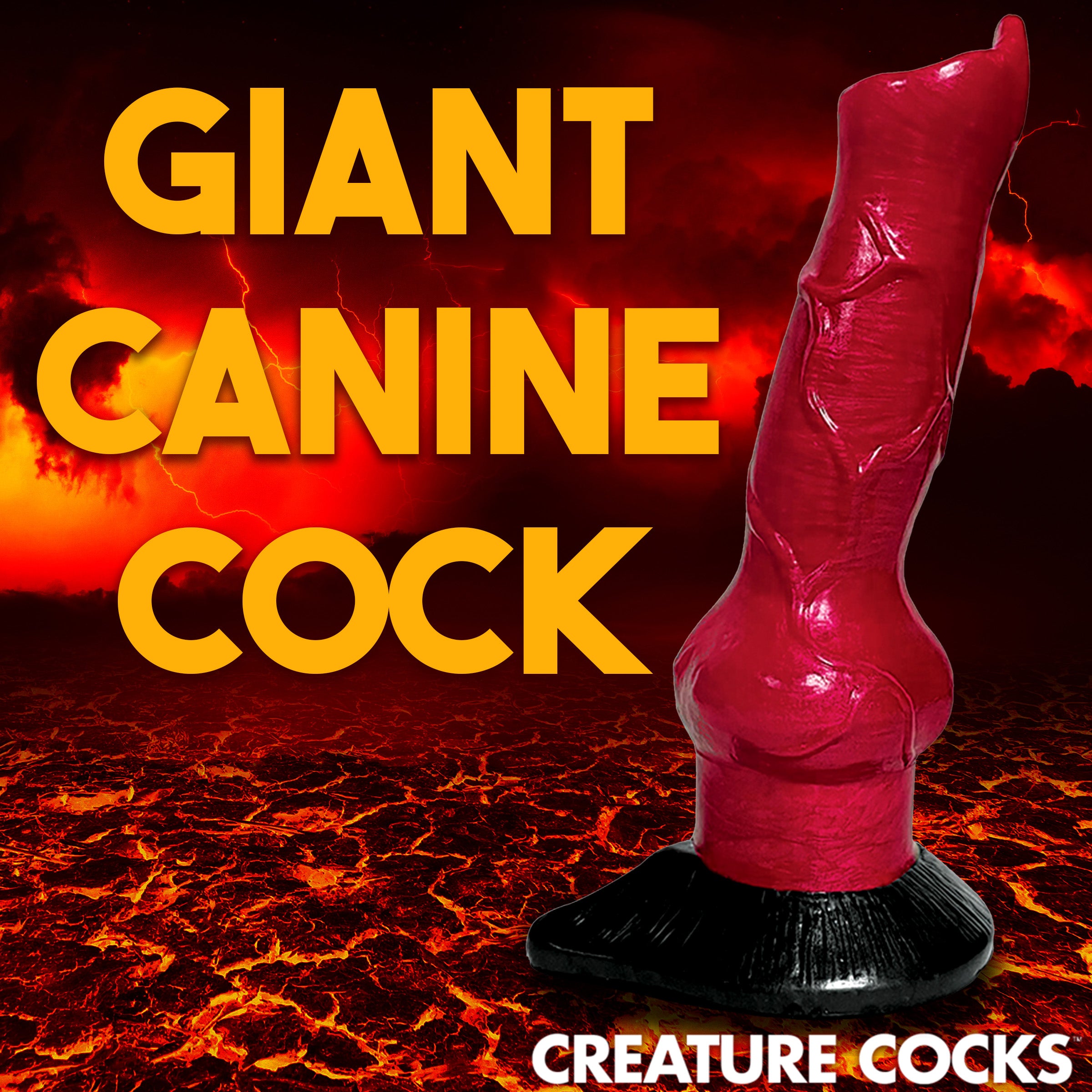 Creature Cocks Hell-Hound Canine Penis Silicone Dildo Red