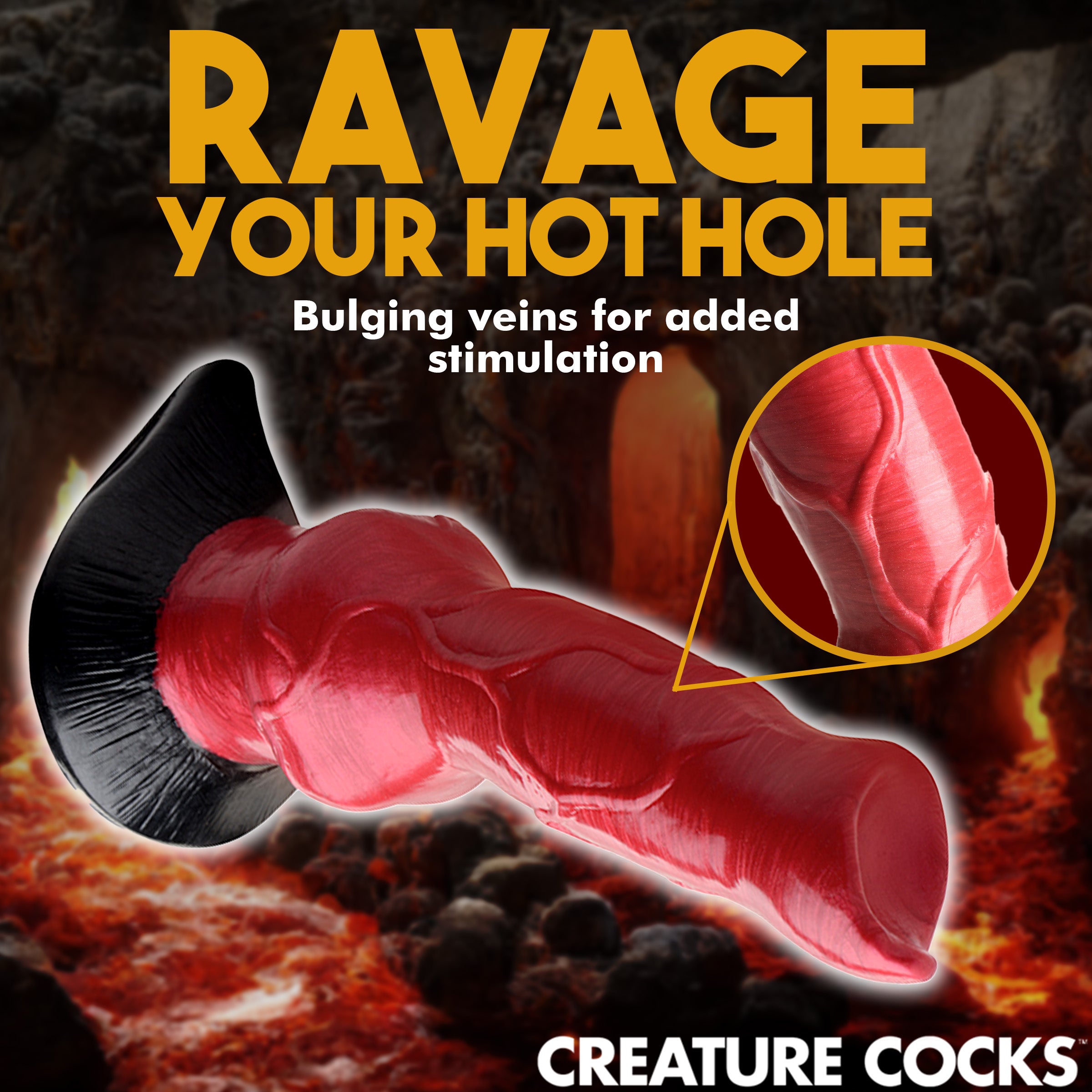 Creature Cocks Hell-Hound Canine Penis Silicone Dildo Red