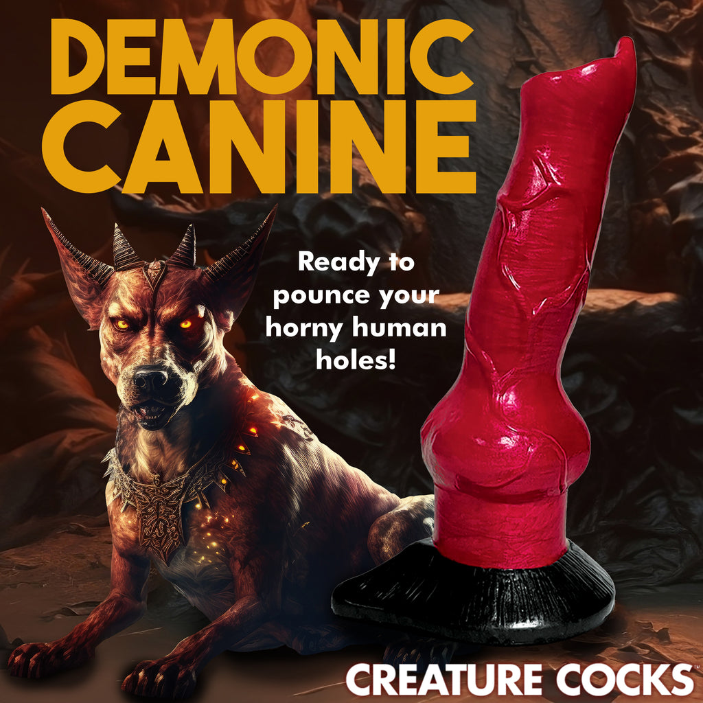 Creature Cocks Hell-Hound Canine Penis Silicone Dildo Red