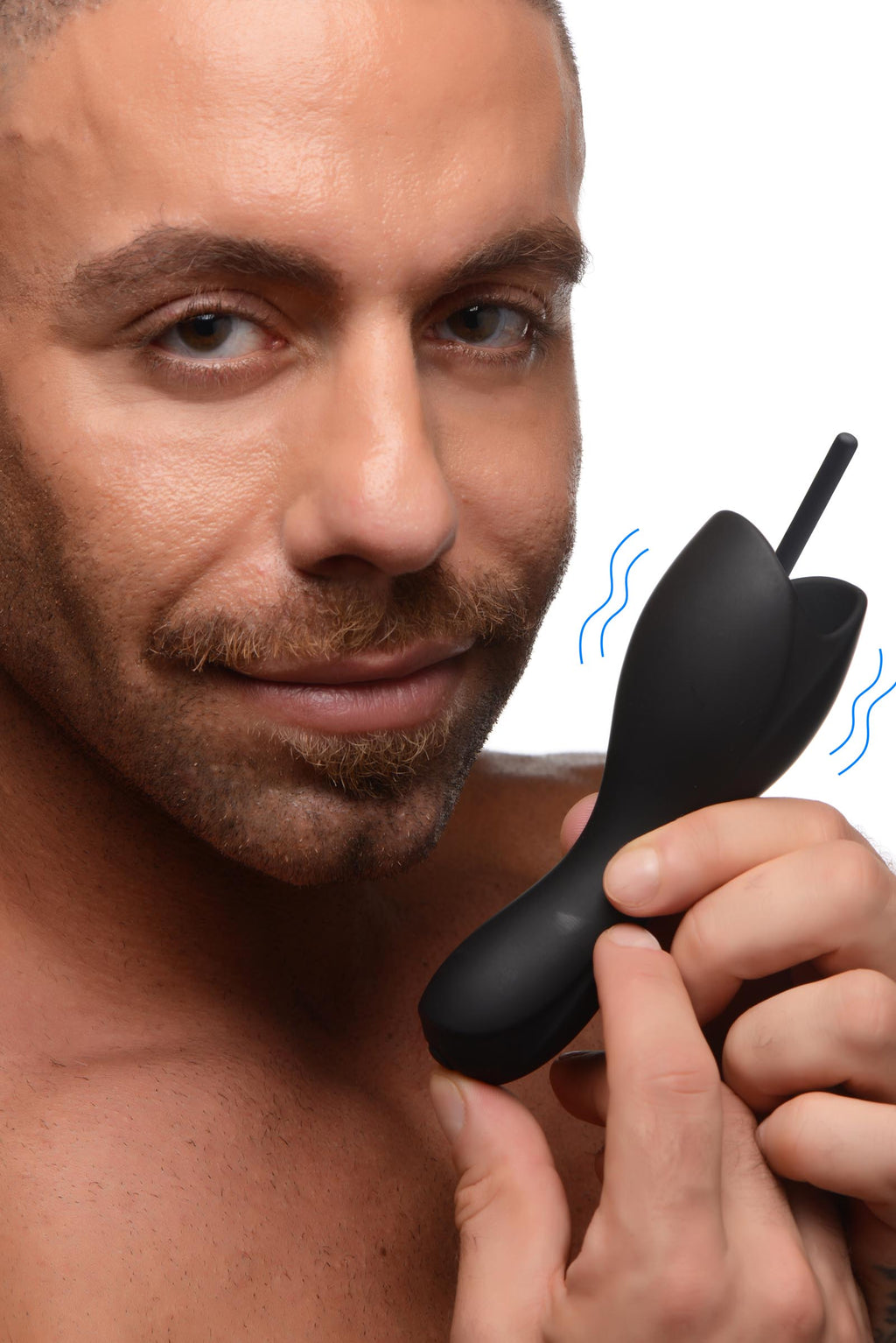 Trinity Men 10X Vibrating Penis Head Teaser with Urethral Sounds Black