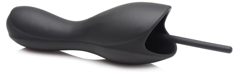 Trinity Men 10X Vibrating Penis Head Teaser with Urethral Sounds Black