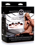 Master Series 6 Piece Burgundy Bondage Set Red