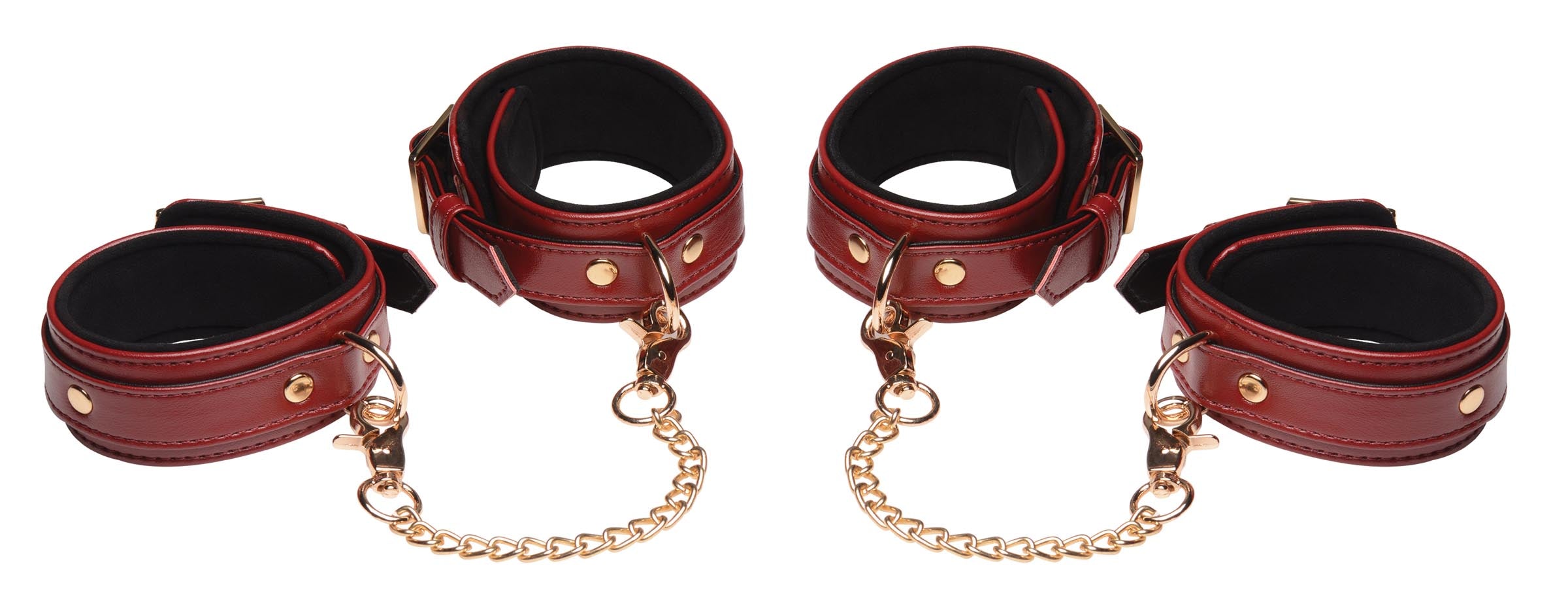 Master Series 6 Piece Burgundy Bondage Set Red
