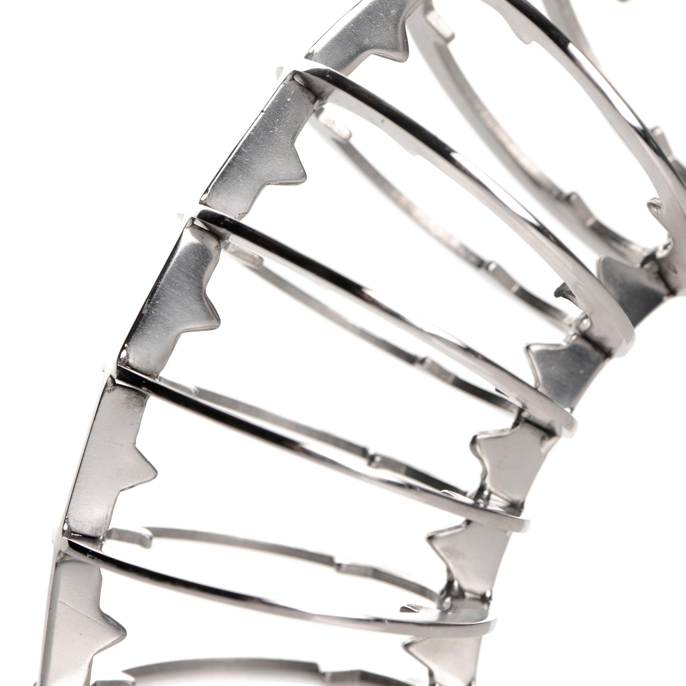 Master Series Stainless Steel Spiked Chastity Cage Grey