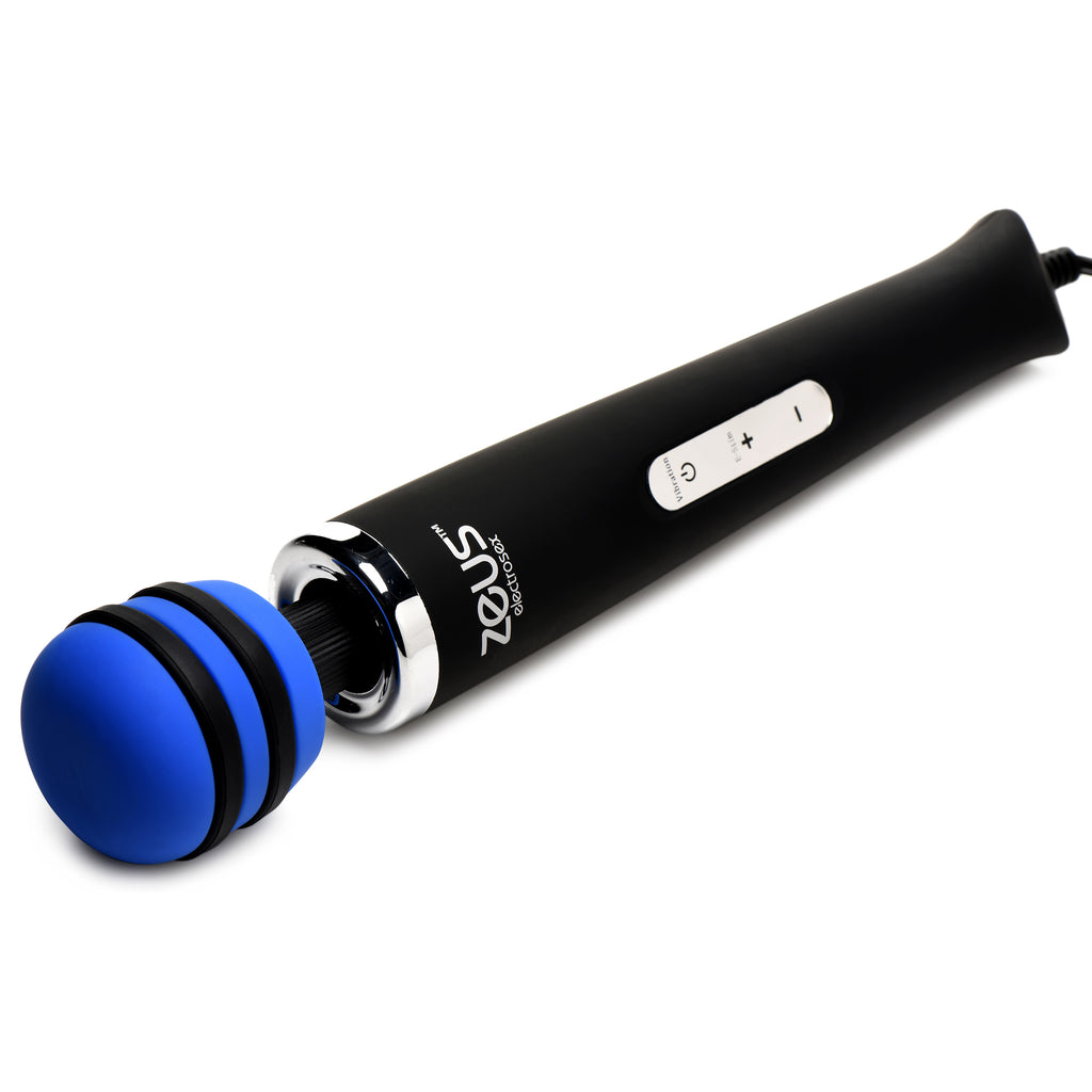 Zeus Electrosex Blue-Arc E-Stim Vibrating Wand Black