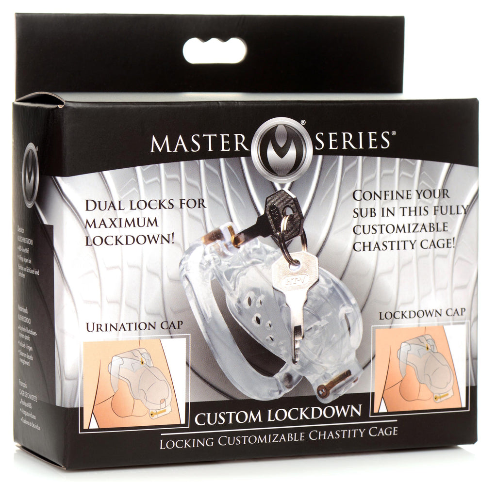 Master Series Lockdown Customizable Chastity Cage - Clear Clear