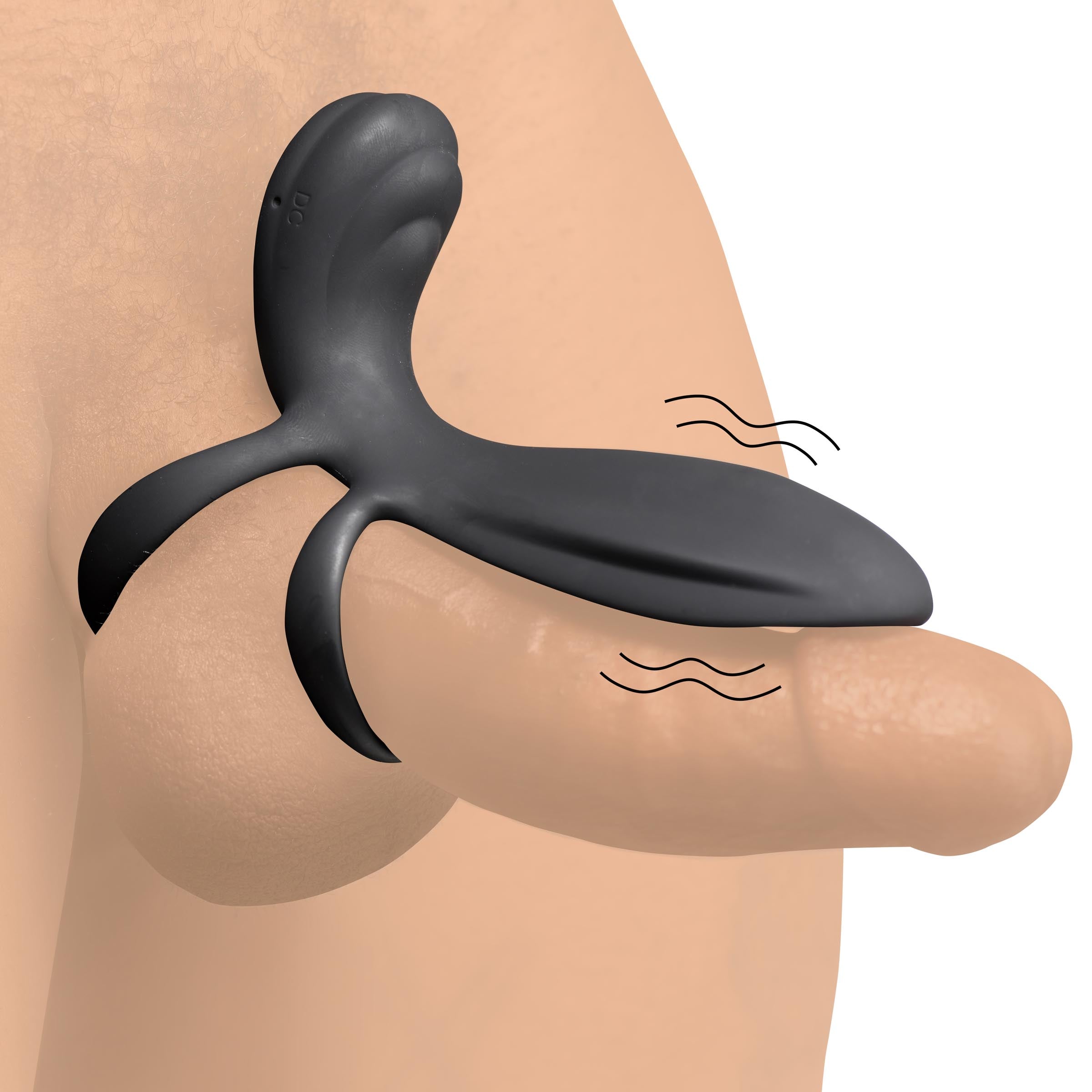 Trinity Men 10X Silicone Vibrating Girth Enhancer with Remote Control Black