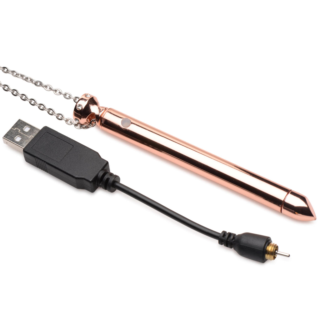 Charmed 7X Vibrating Necklace - Silver Pink