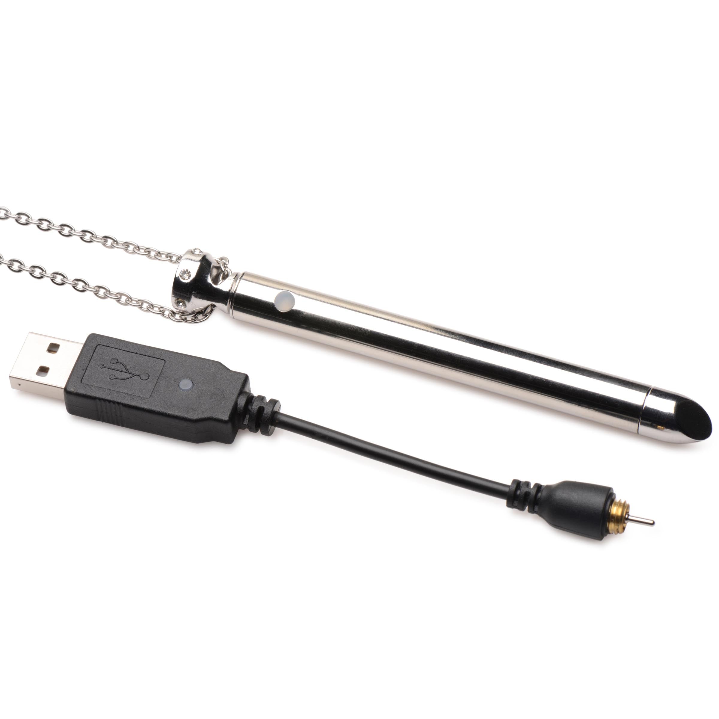 Charmed 7X Vibrating Necklace - Silver Grey