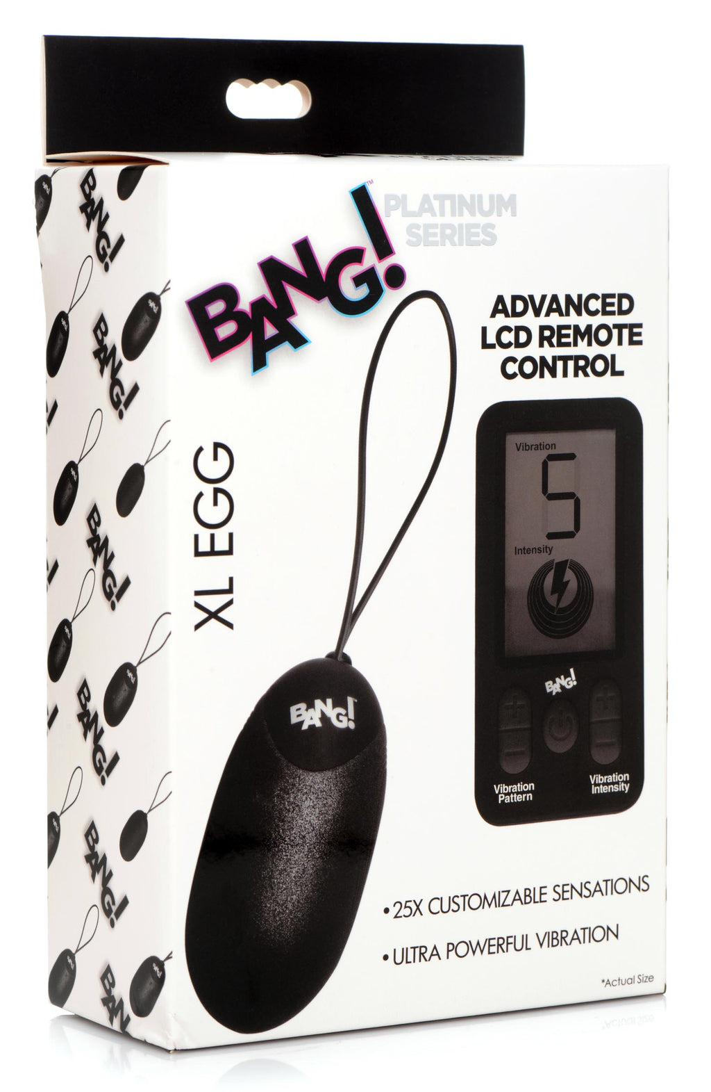 Bang! 25X Vibrating Silicone XL Egg with Remote Control Black