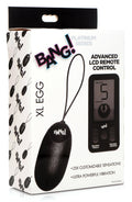 Bang! 25X Vibrating Silicone XL Egg with Remote Control Black