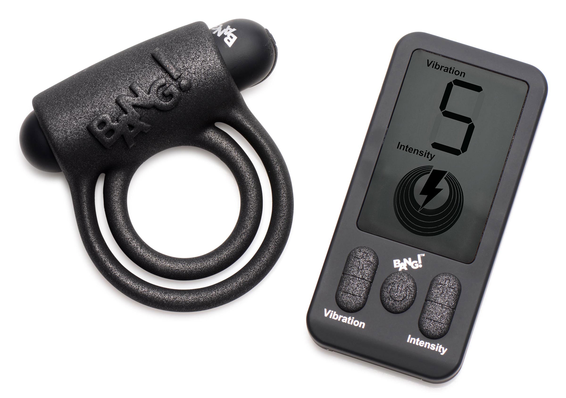 Bang! 25X Vibrating Silicone Cock Ring with Remote Control Black
