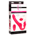 Strap U Licking and Vibrating Strapless Strap-On with Remote Control Pink