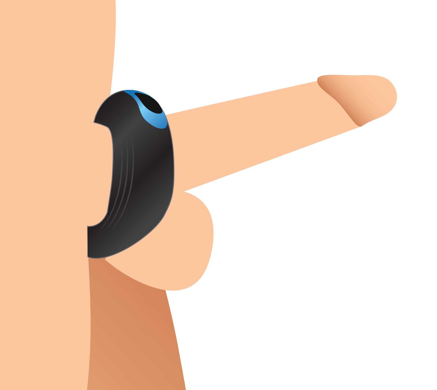 Trinity Men 10X Dual Stim Silicone Cock Ring Black